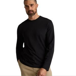 NWT Allbirds Allgood Organic Cotton Long Sleeve Tee Natural Black Size S